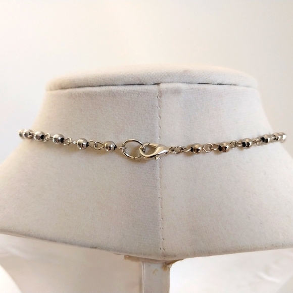 Handmade goth vampire rosary style silver necklace - Picture 4 of 6